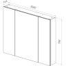 Шкаф зеркальный LEMARK UNIVERSAL 100х80 см 3-х дверный, цвет корпуса белый глянец LM100ZS-U