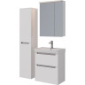 Шкаф зеркальный LEMARK ZENON 60х80 см 2-х дверный с козырьком-подсветкой, с розеткой, белый глянец LM60ZS-Z